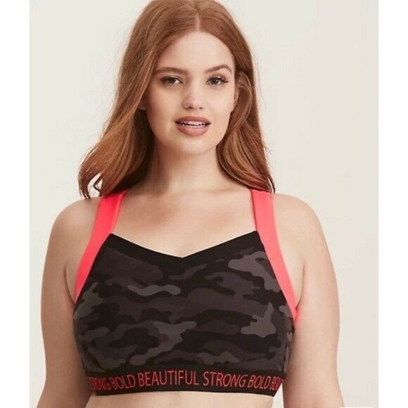 torrid Other - TORRID NEON PINK & CAMO RACERBACK ACTIVE SPORT BRA Size 3X